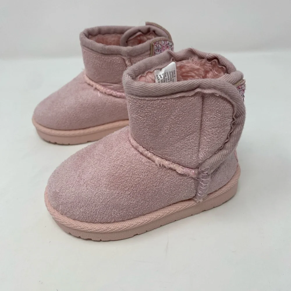 Pink Toddler Girl Lined Boots Size 5